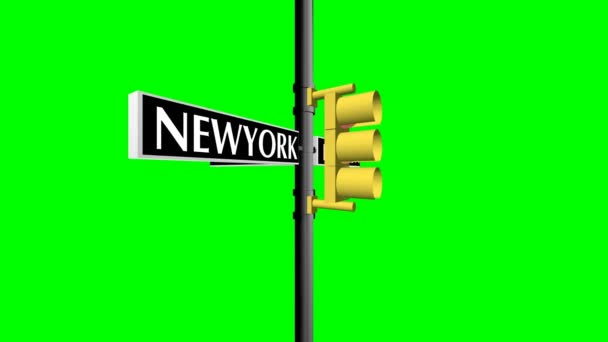 Animated Nice Visual Slow Moving Wall Street Sign Crossroad Green Screen Chroma Key Backdrop Useful For Business Industry Stock Share Commodity Forex Trading Finance Market Base Broadcasting Program - 
