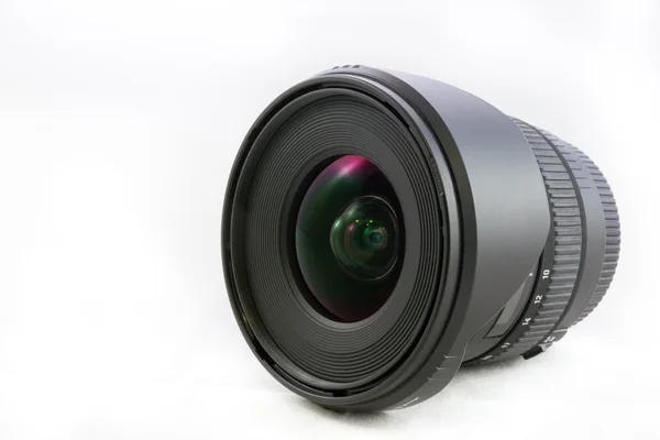 Black camera lens isolated on white background — Stockfoto