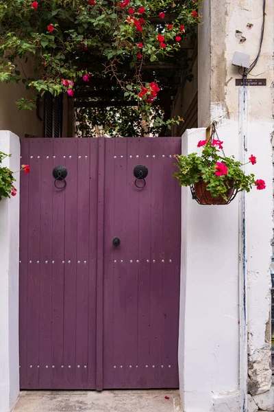 Vacker Ingång Till Gården Ett Traditionellt Hus Gamla Nicosia Cypern — Stockfoto