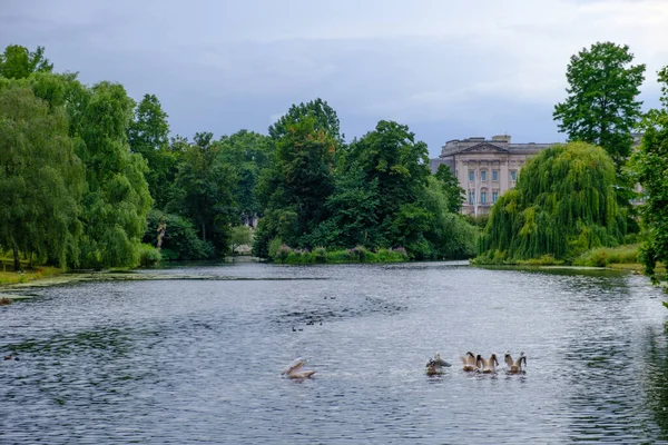 Vue Romantique Sur James Park Londres Par Après Midi Nuageux — Photo