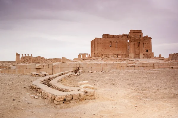 Ruinas de la antigua ciudad de Palmira, desierto sirio — Foto de Stock