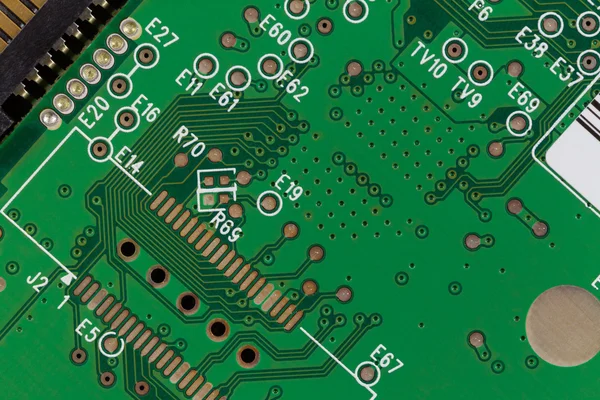 Carte de circuit imprimé électronique avec composants électroniques — Photo