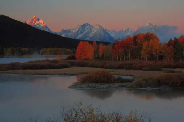 Nascer do sol em Oxbow Bend — Fotografia de Stock