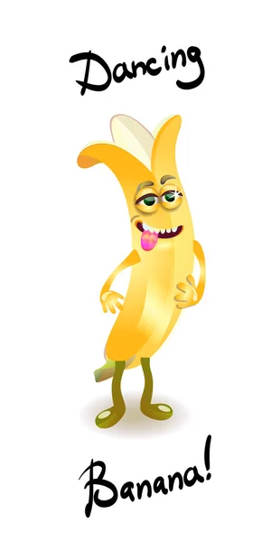 Character cheerful ripe banana dancing — Stock Photo, Image