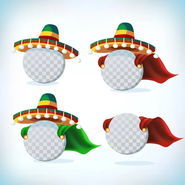 Sombrero Chapeau réglé. Chapeau mexicain sur fond blanc. Costume de mascarade ou de carnaval. illustration vectorielle — Image vectorielle