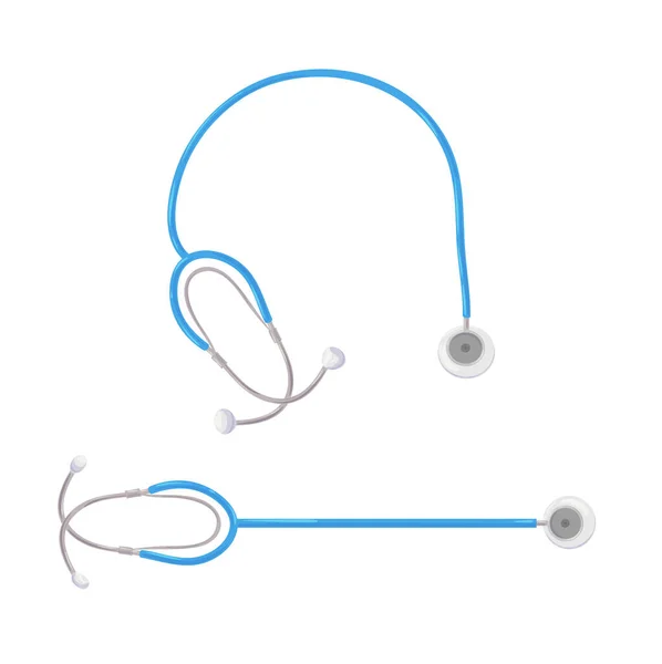 Enkel stetoskop tecknad film. Stetoskopikon. Hälsa och medicin symbol, Isolerad vektor illustration. — Stock vektor