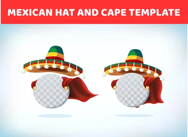 Chapeau Sombrero. Chapeau mexicain. Costume de mascarade ou de carnaval. illustration vectorielle. — Image vectorielle