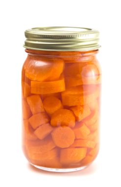 Ev Canning Kavanozunda Beyaz Arkaplanda Havuç