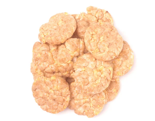 Ízesített Mini Rice Crackers Fehér Alapon — Stock Fotó