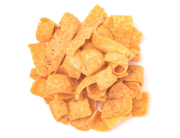 Chips Maíz Amarillo Aislados Sobre Fondo Blanco —  Fotos de Stock