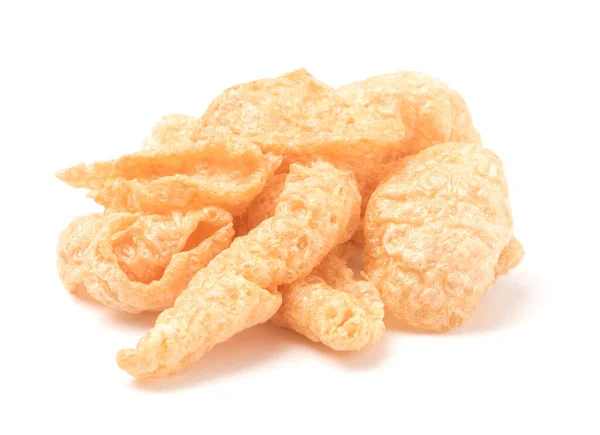 Crispy Pork Rinds Aislado Sobre Fondo Blanco — Foto de Stock