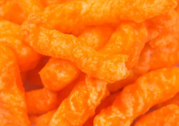 Background Long Thin Orange Cheesy Chips — Stock Photo, Image