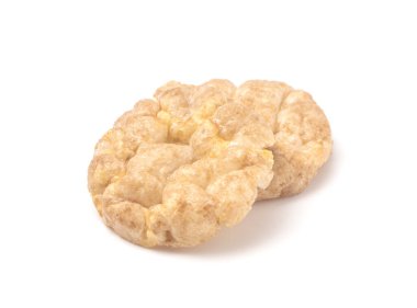 Beyaz arka planda aromalı Mini Rice krakerleri