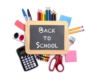 Beyaz bir arkaplanda Okula Dönüş