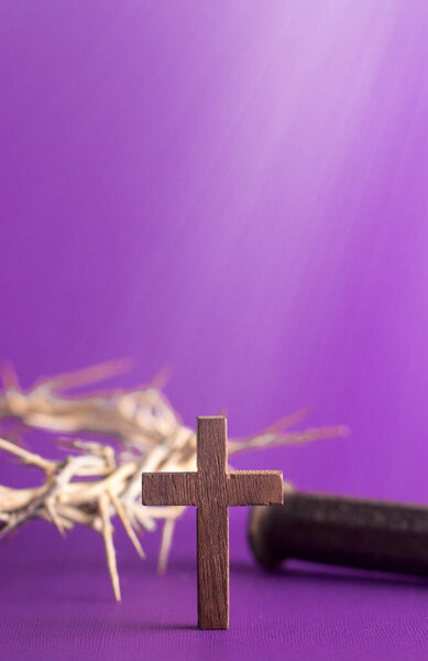 Symbols of the Crucifixion with a Nail and the Crown of Throns