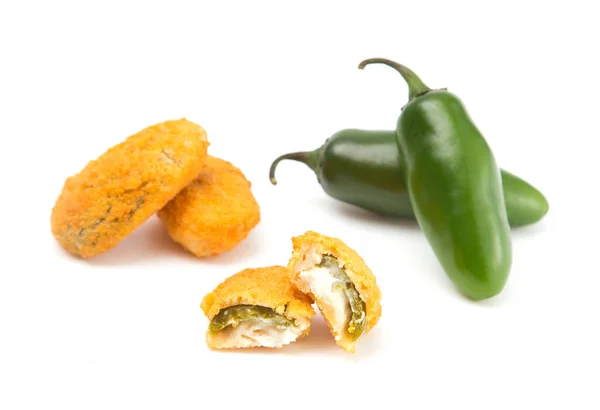 Jalapeno Poppers Elszigetelt Fehér Háttér — Stock Fotó