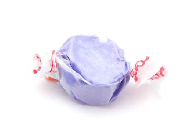 Pièce Unique Taffy Eau Salée Violette Sur Fond Blanc — Photo