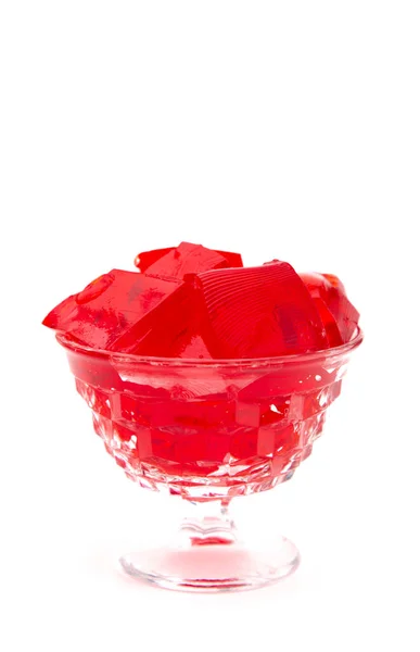 Crystal Bowl Penuh Dengan Strawberry Jelly — Stok Foto
