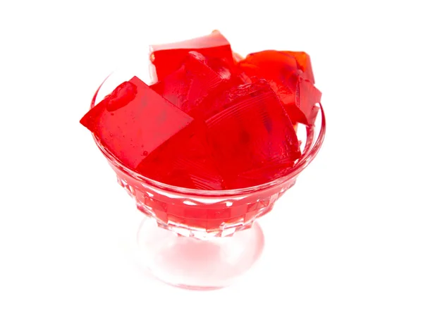 Crystal Bowl Penuh Dengan Strawberry Jelly — Stok Foto