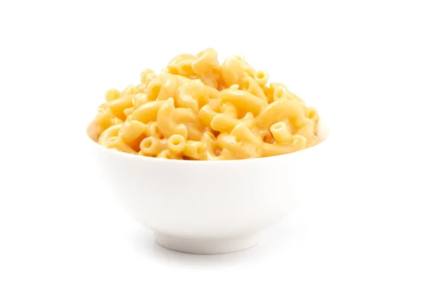 Klassieke Kookplaat Macaroni Kaas Een Witte Achtergrond — Stockfoto