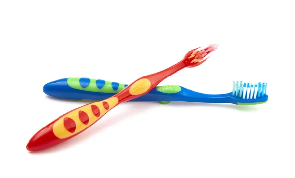 Colorful Toothbrush Children White Background — Stock Photo, Image
