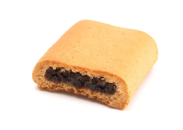 Fig Riempito Bar Cookies Sfondo Bianco — Foto Stock