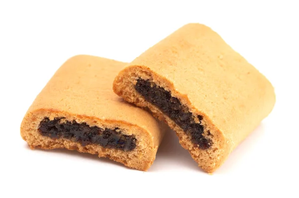 Fig Filled Bar Cookies Λευκό Φόντο — Φωτογραφία Αρχείου