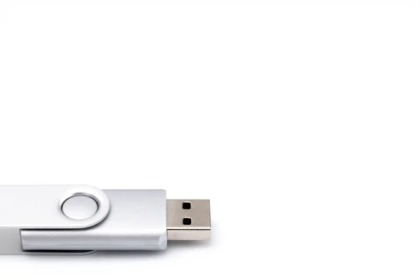 Silver Swivel Ubs Drive Een Witte Achtergrond — Stockfoto