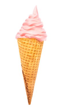 Waflle Cone 'da Pembe Yumuşak Servis