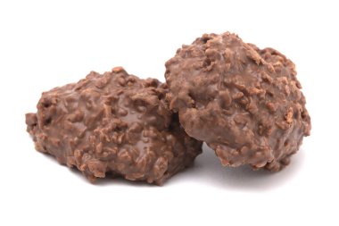 Beyaz Arkaplanda Tatlı Çikolatalı Hindistancevizi Tepesi