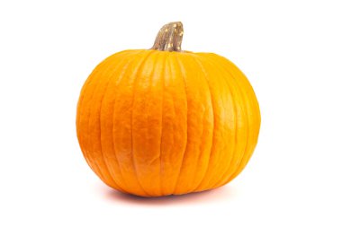 A Single Large Orange Pumpkin on a White Background clipart