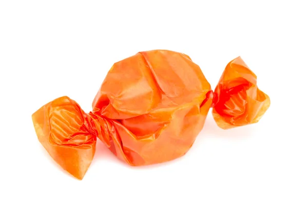 Beyaz Arkaplanda Turuncu Paketli Şeker