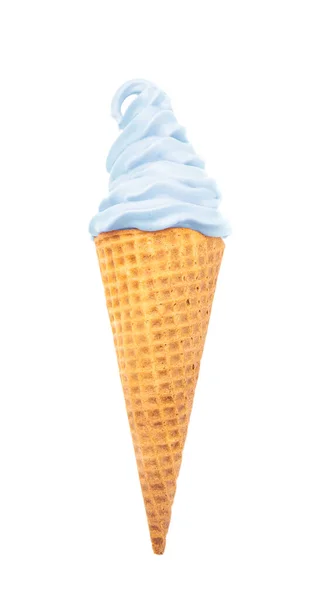 Blue Soft Serve Waflle Cone — Stock Photo, Image