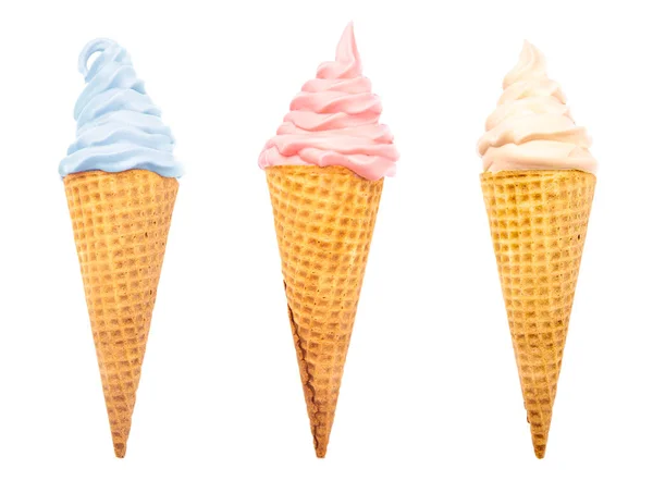 Pink Soft Serve Waflle Cone — Stock Photo, Image