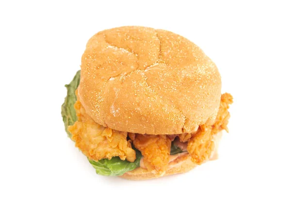 Chicken Finger Sandwich Lettuce White Background — 스톡 사진