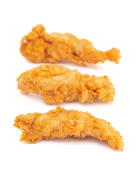 Golden Fried Chicken Fingers White Background — 스톡 사진