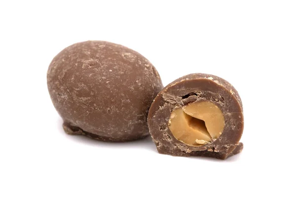 Milk Chocolate Covered Peanuts White Background — 스톡 사진