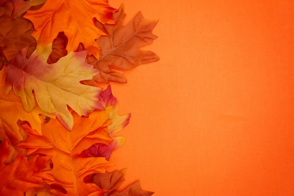 Hösten Bakgrund Med Höstlöv Orange Yta — Stockfoto