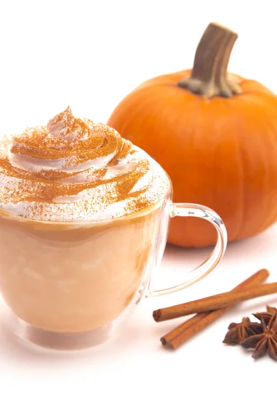 Pumpkin Spice Latte White Background — Stock Photo, Image