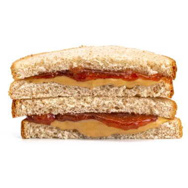 Klasik Fıstık Ezmesi ve Çilekli Sandviç Buğday ekmeği