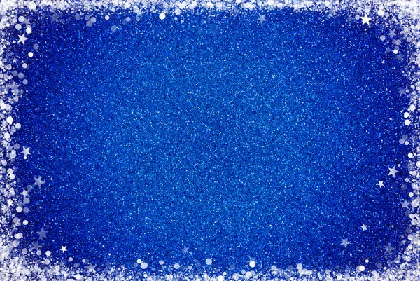 A Blue Glitter Background with a White Border