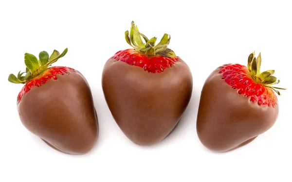 Chocolate Covered Strawberries Isolated White Background — Stock Photo, Image