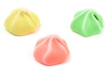 Beyaz Arkaplanda Üç Farklı Renkli Krema Çizgisi