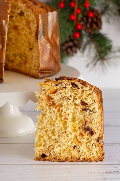 Una Pagnotta Panettone Dolce Pane Natale — Foto Stock