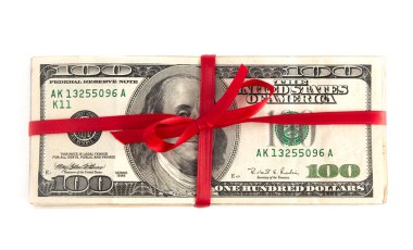 Bir yığın Amerikan 100 Doları Hediye olarak.