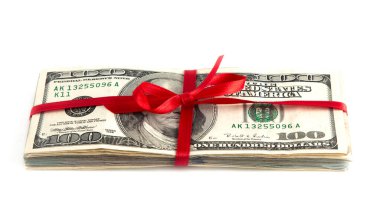 Bir yığın Amerikan 100 Doları Hediye olarak.