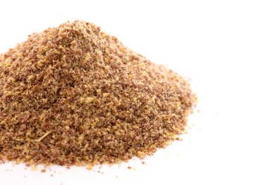 Beyaz Arkaplanda Arazi Flax Tohumları