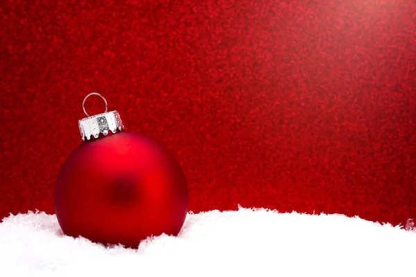 Ornamento Natal Neve Com Fundo Brilhante — Fotografia de Stock