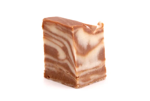 Tourbillon Chocolat Caramel Vanille Sur Fond Blanc — Photo