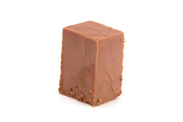 Fudge Chocolate Tradicional Fundo Branco — Fotografia de Stock